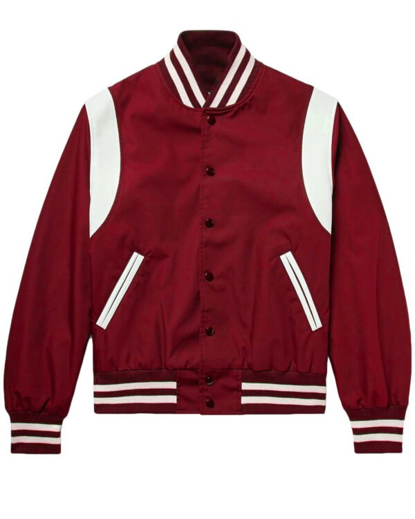 Maroon Satin Varsity Jacket