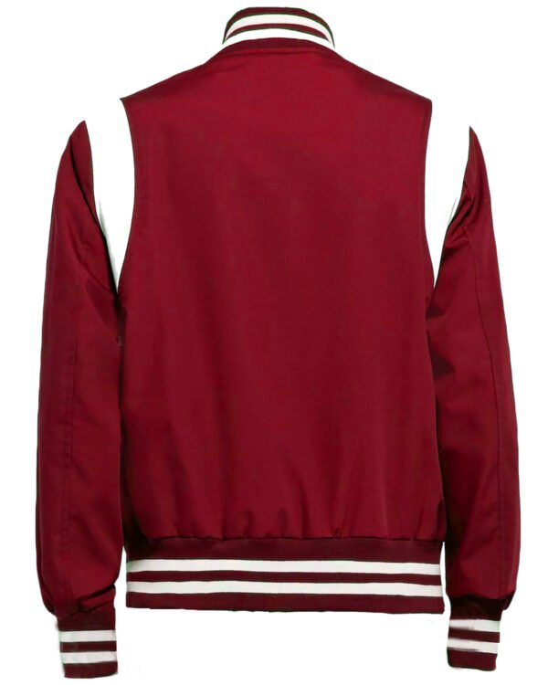 Maroon Satin Varsity Jacket - Image 2