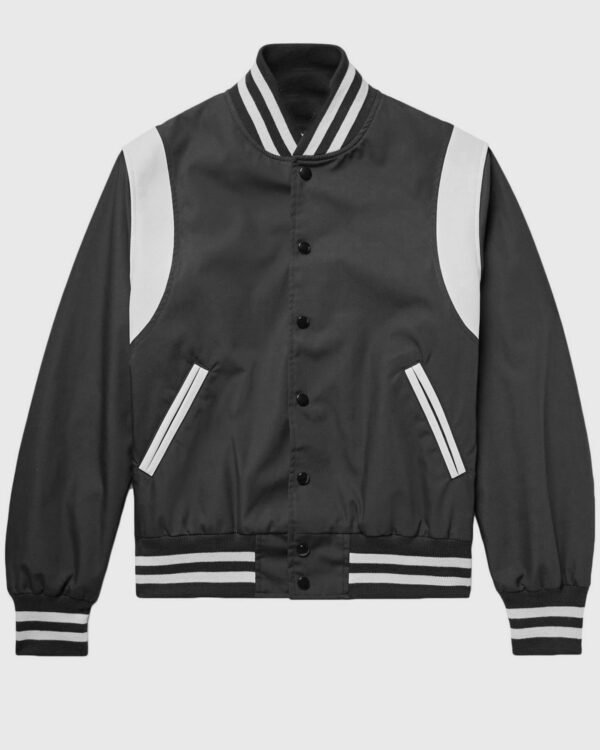 Gray Satin Varsity Jacket