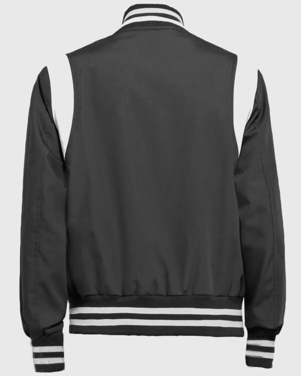 Gray Satin Varsity Jacket - Image 2