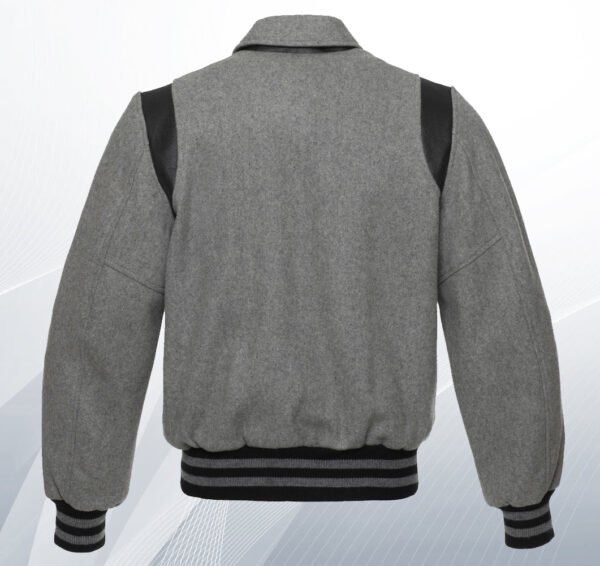 Gray Wool Varsity Jacket - Image 2