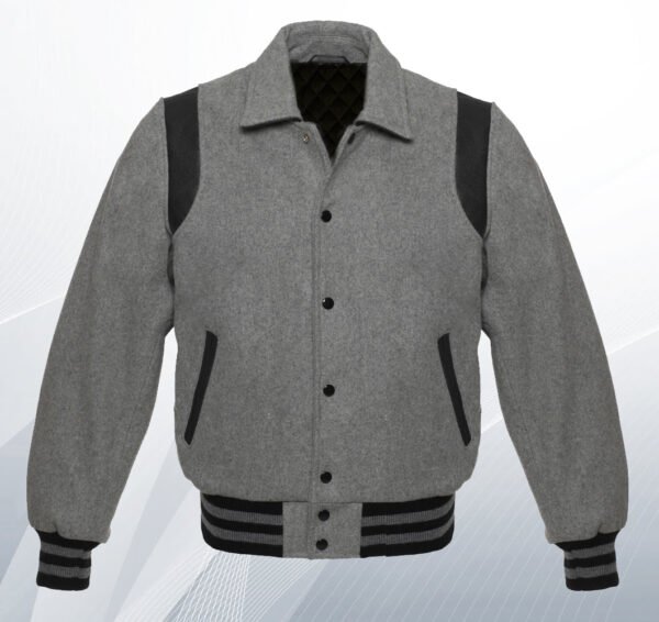 Gray Wool Varsity Jacket