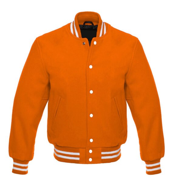 Orange Wool Varsity Jacket