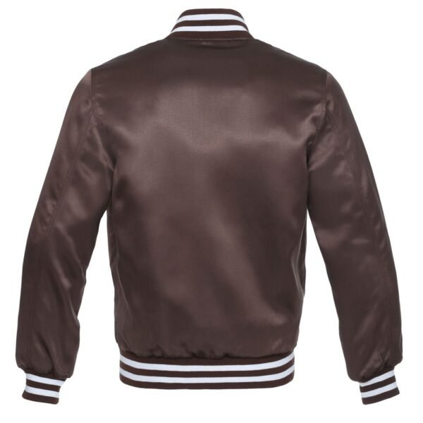 Brown Satin Varsity Jacket - Image 2