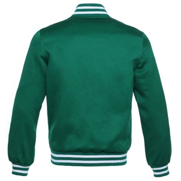 Green Satin Varsity Jacket - Image 2