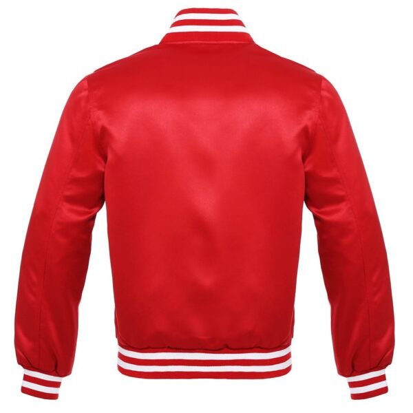 Red Satin Varsity Jacket - Image 2