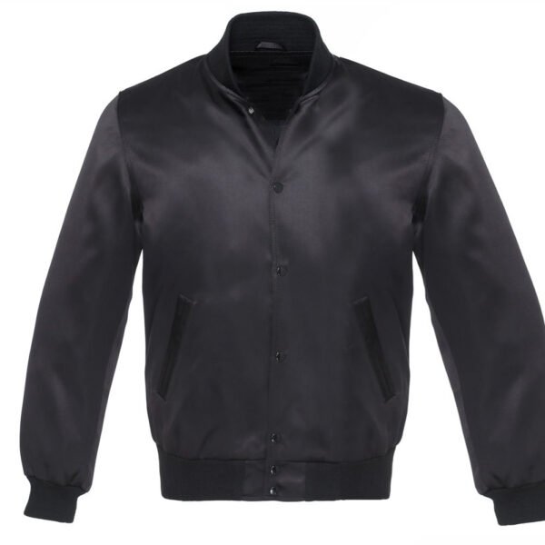 Black Satin Varsity Jacket