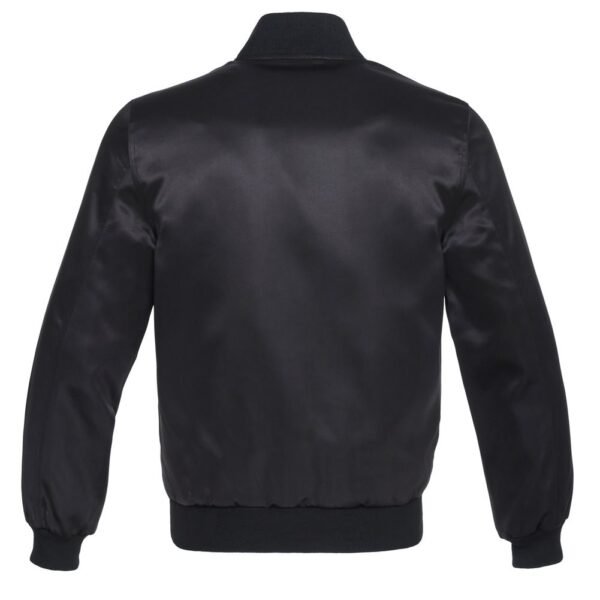 Black Satin Varsity Jacket - Image 2