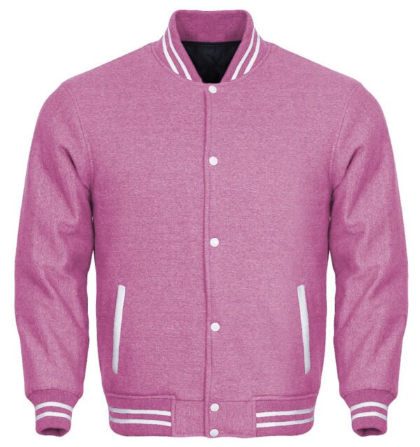 Pink Cotton Varsity Jacket