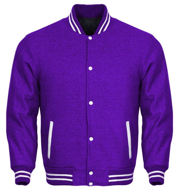 Purple Cotton Varsity Jacket