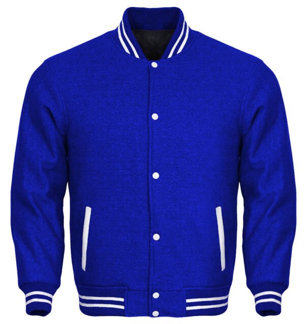 Royal Blue Cotton Varsity Jacket