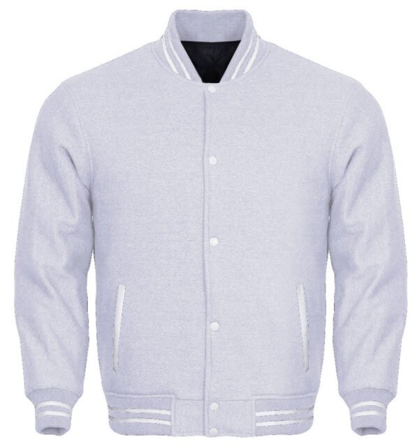 White Cotton Varsity Jacket
