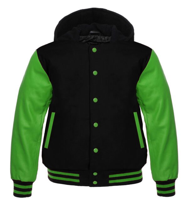 Black Hoodie Varsity Jacket