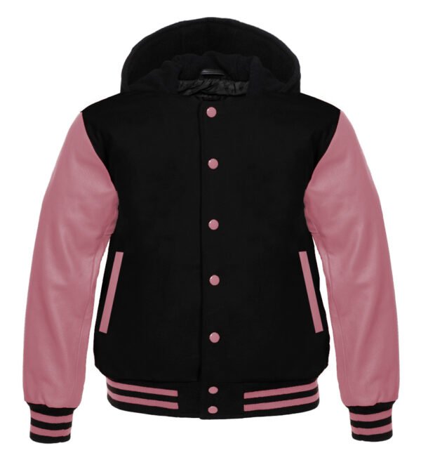 Black Hoodie Varsity Jacket