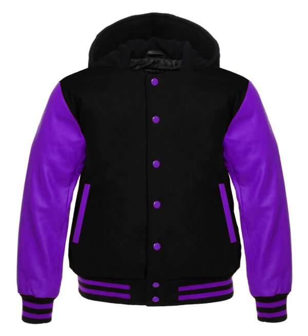Black Hoodie Varsity Jacket