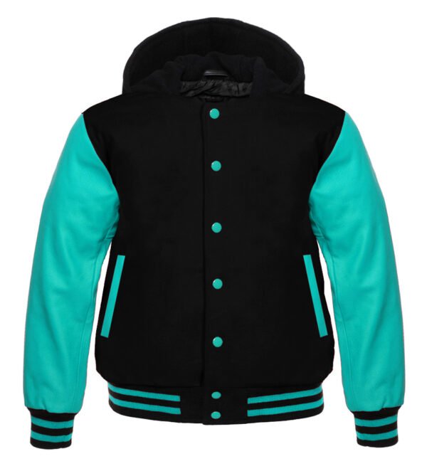 Black Hoodie Varsity Jacket