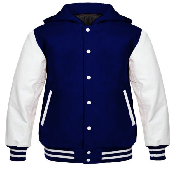 Blue Hoodie Varsity Jacket
