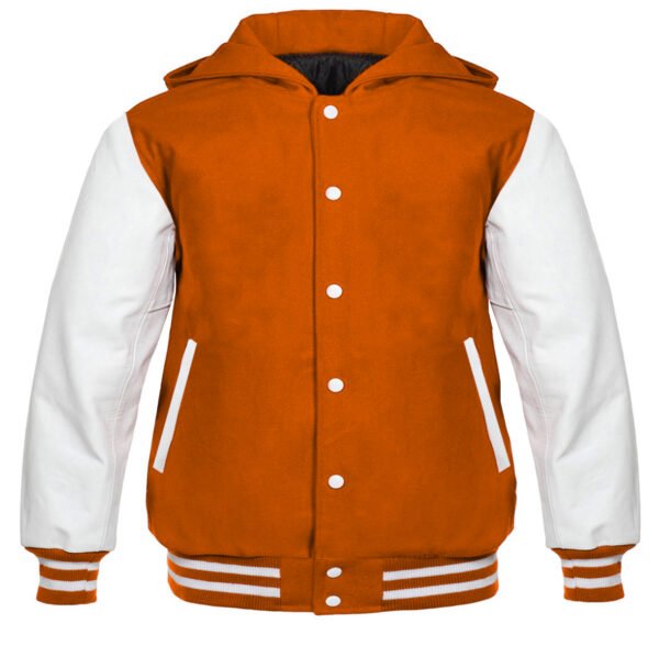 Orange Hoodie Varsity Jacket
