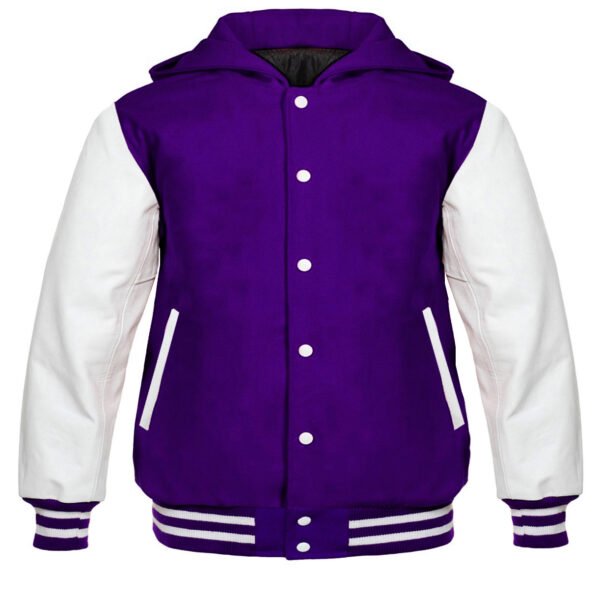 Purple Hoodie Varsity Jacket